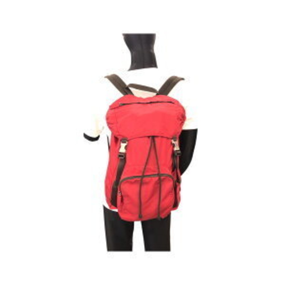 Prada Tessuto Triangular Red Khaki Green Nylon Ba… - image 6